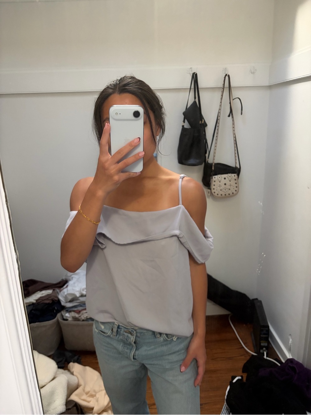 essue Off-Shoulder Spaghetti Strap Camisole in Lilac